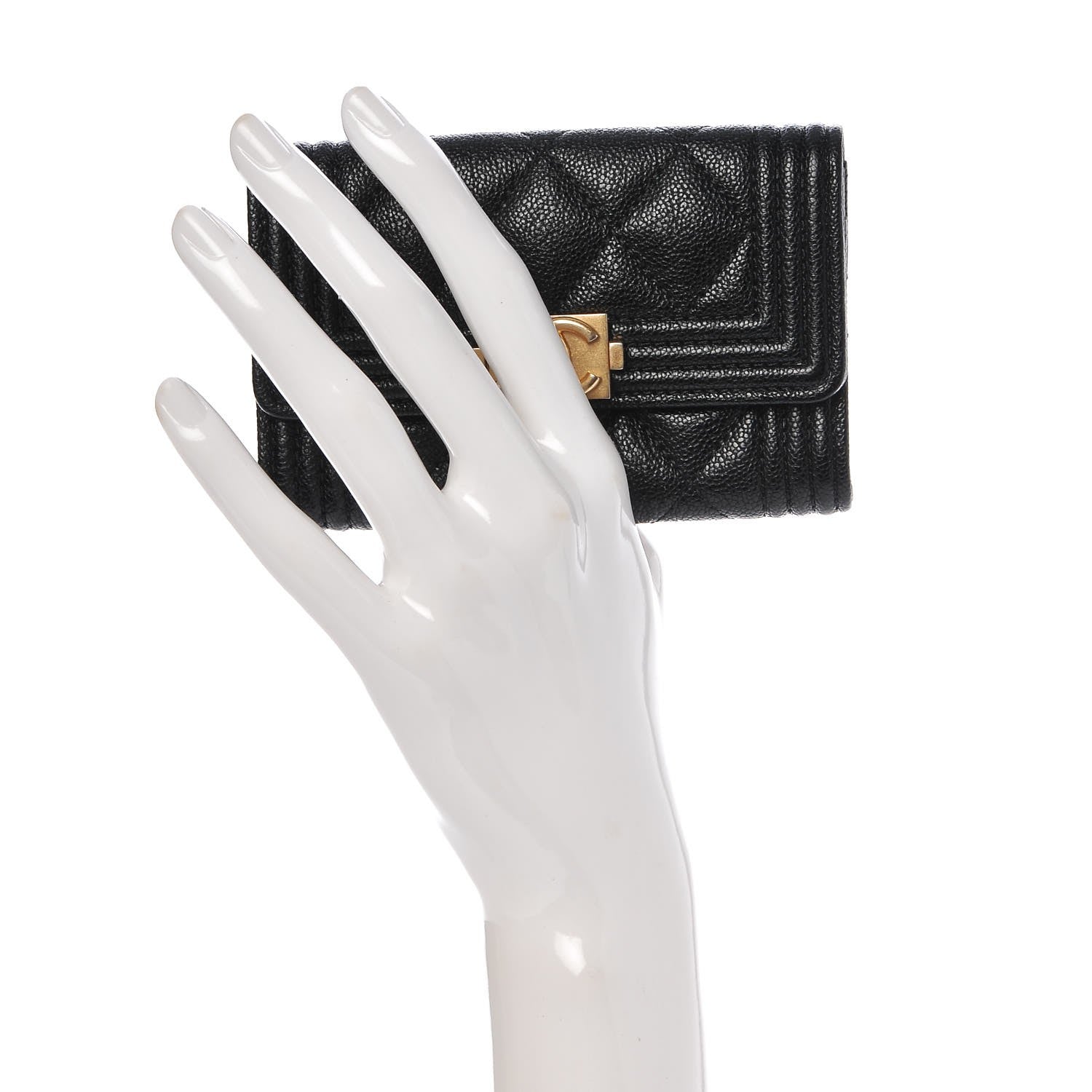 Chanel Caviar Quilted Boy Flap Card Holder Black 2 of 9