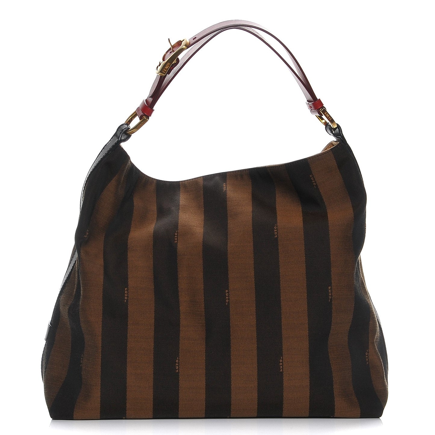 Pequin Cuoio Vegetale Large Hobo Tobacco Rosso Black