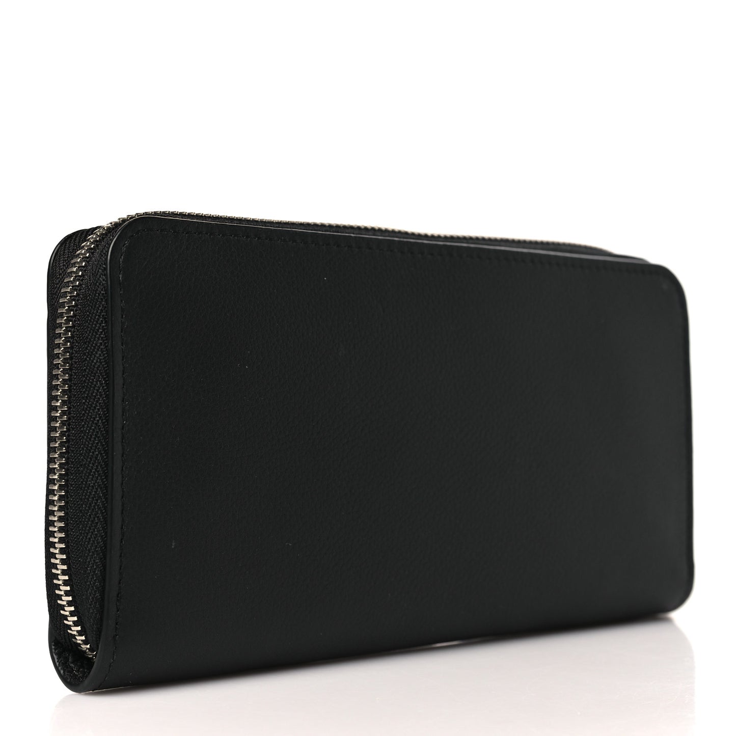Calfskin Zippy Lockme Wallet Black
