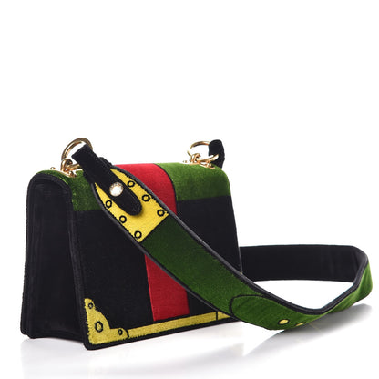 Prada Velluto Ricamo Cahier Shoulder Bag Black 2 of 9
