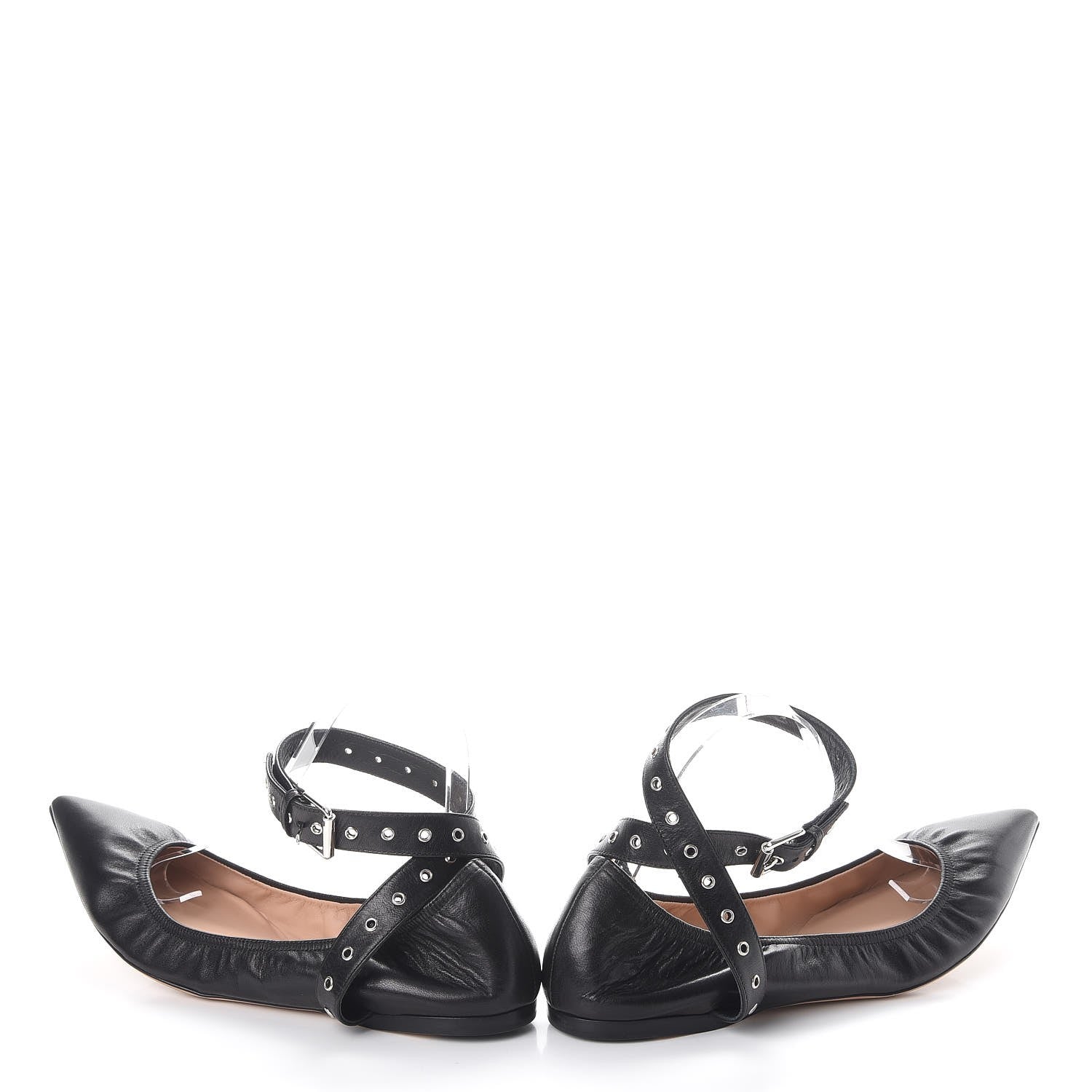 Valentino Garavani Lambskin Love Latch Ankle Wrap Flats 41 Nero Black 6 of 11