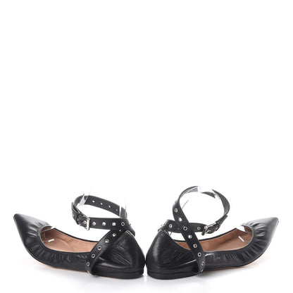 Valentino Garavani Lambskin Love Latch Ankle Wrap Flats 41 Nero Black 6 of 11