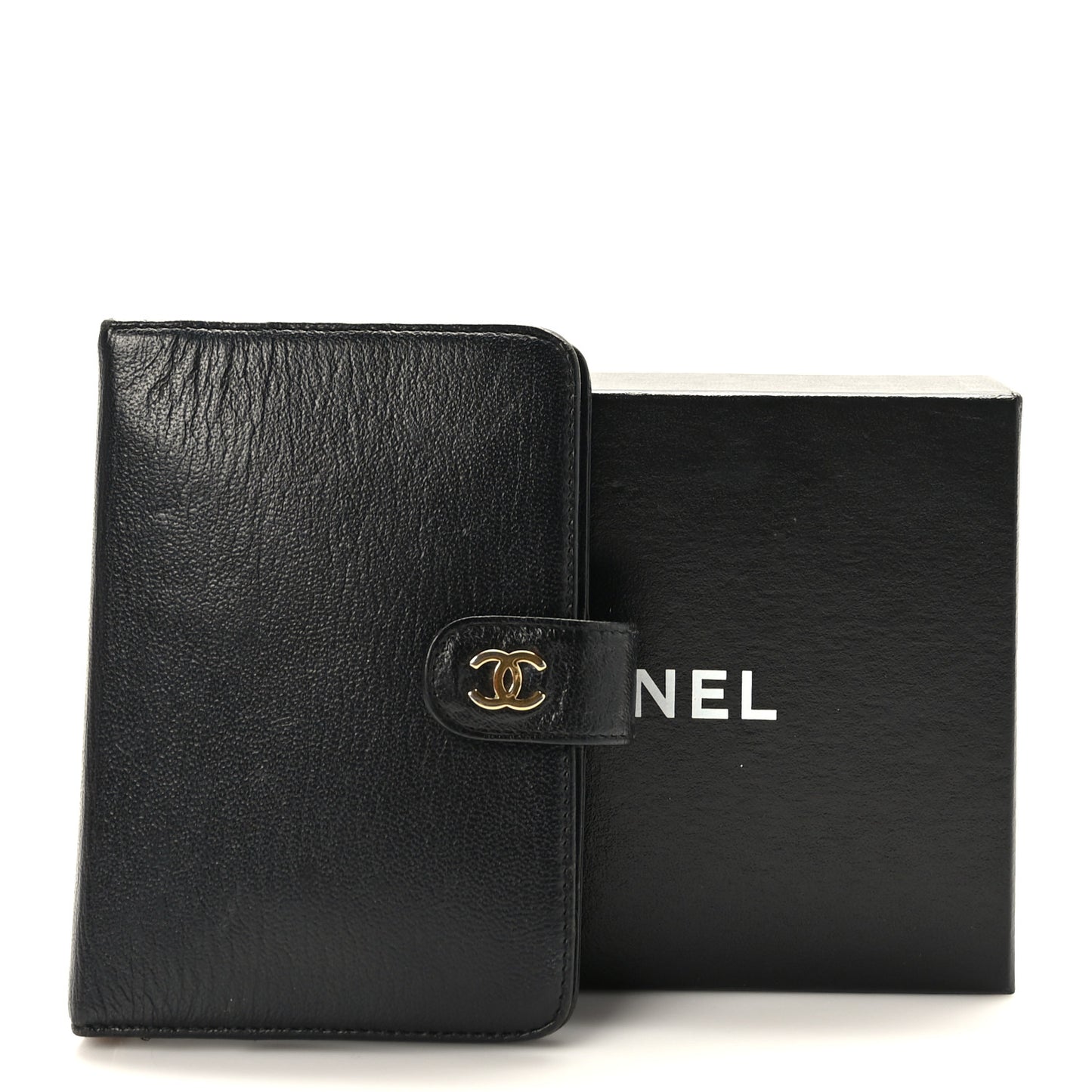 Goatskin Small Ring Agenda Planner Black