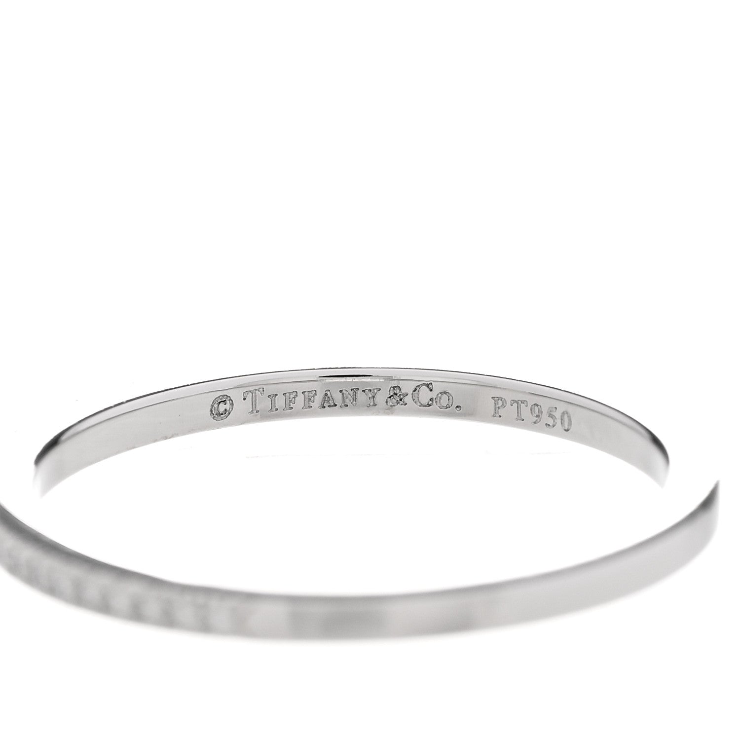 Tiffany Platinum Diamond Lucida Half Circle Wedding Band Ring 53 6.5 4 of 6