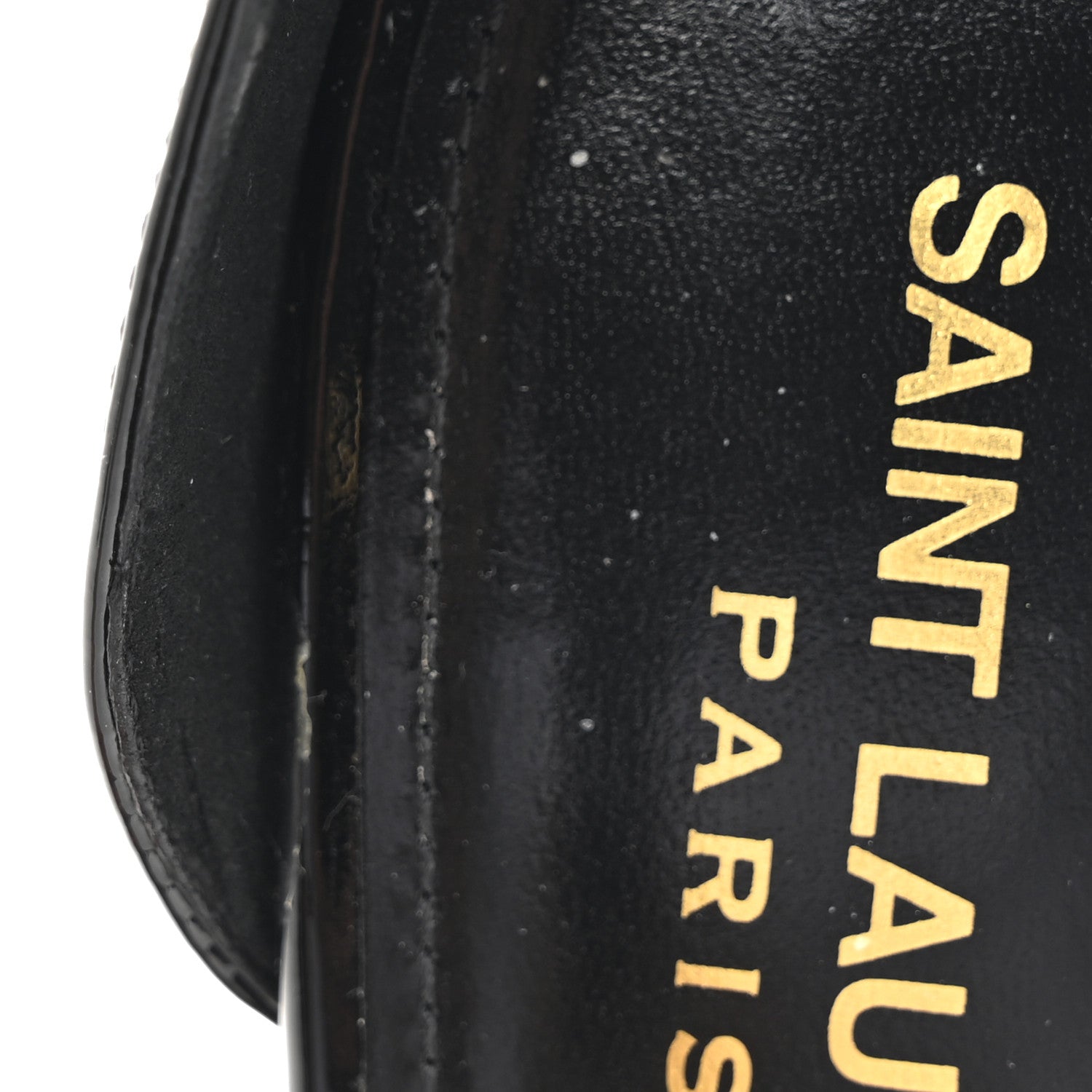 Saint Laurent Patent Calfskin Amber 105 Ankle Strap Sandals 37 Black 10 of 12