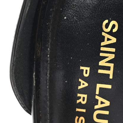 Saint Laurent Patent Calfskin Amber 105 Ankle Strap Sandals 37 Black 10 of 12