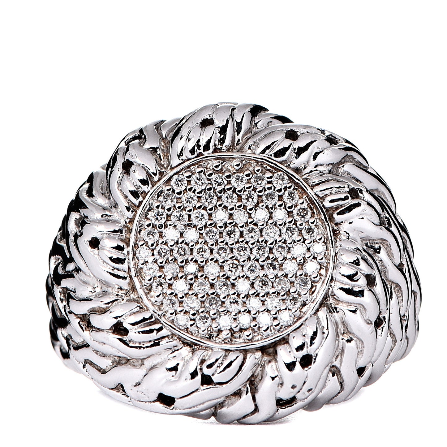 Sterling Silver Diamond Chain Ring 55 7.25