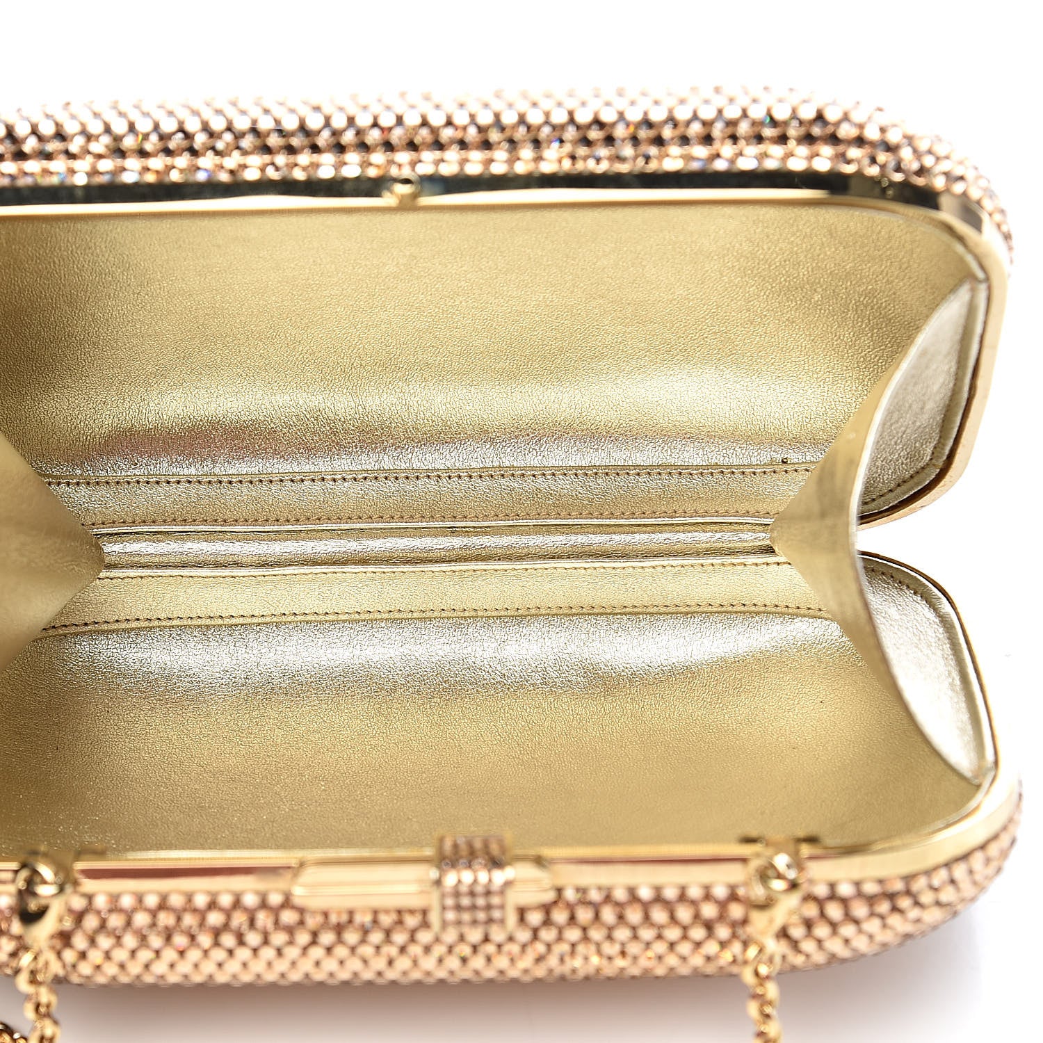 Judith Leiber Swarovski Crystal Minaudiere Clutch Gold 5 of 9