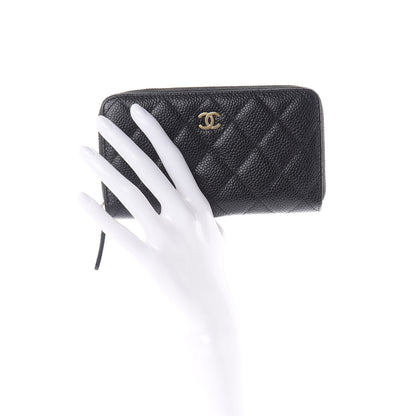 Chanel Caviar Quilted Medium Zip Around Wallet Black 2 of 10