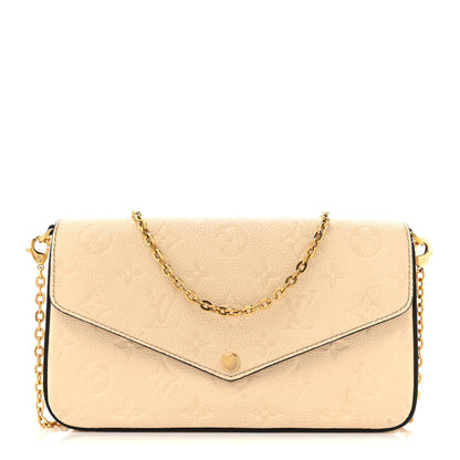 Louis Vuitton Empreinte Pochette Felicie Chain Wallet Cream 1 of 15