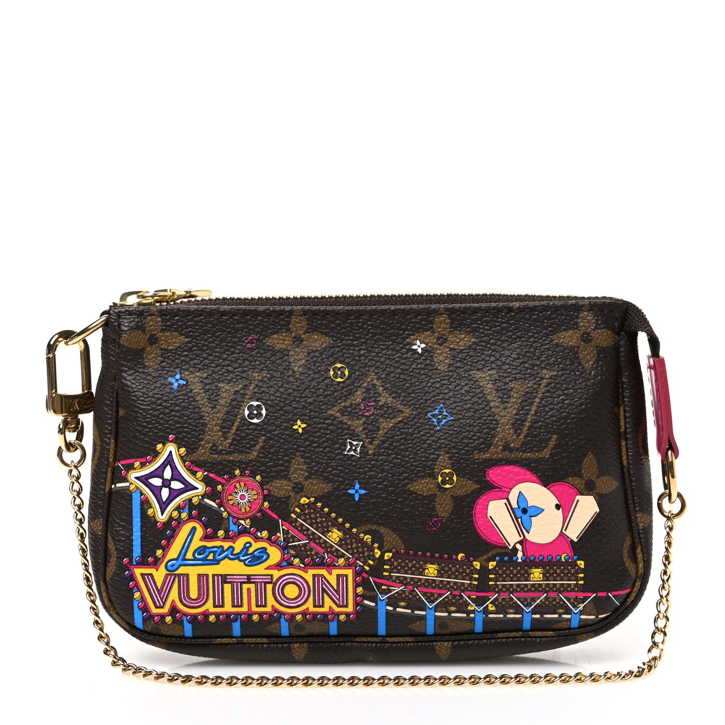 Monogram 2020 Christmas Animation Roller Coaster Mini Pochette Accessories Pivoine