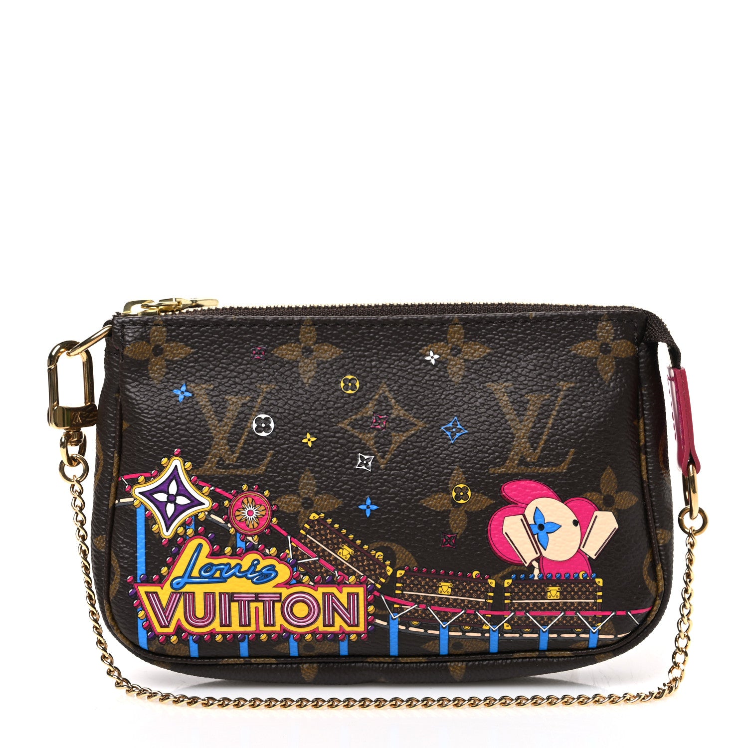 Louis Vuitton Monogram 2020 Christmas Animation Roller Coaster Mini Pochette Accessories Pivoine 1 of 7