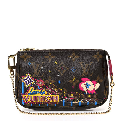 Louis Vuitton Monogram 2020 Christmas Animation Roller Coaster Mini Pochette Accessories Pivoine 1 of 7