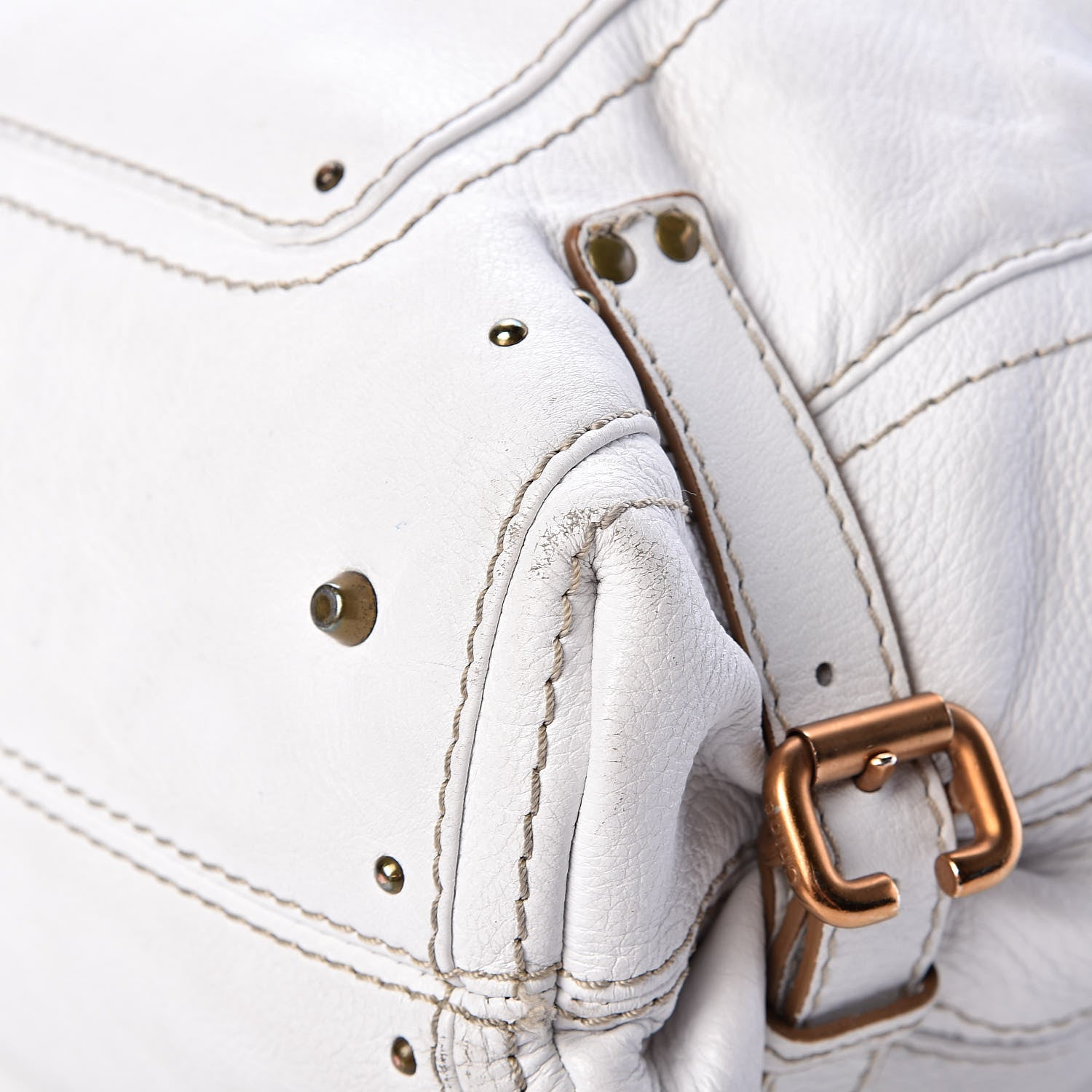 Chloe Calfskin Paddington Hobo White 12 of 36