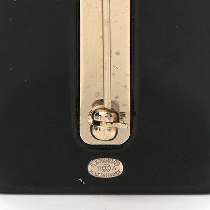 Chanel Resin Strass Perfume Bottle CC Brooch Black Gold 4 of 5