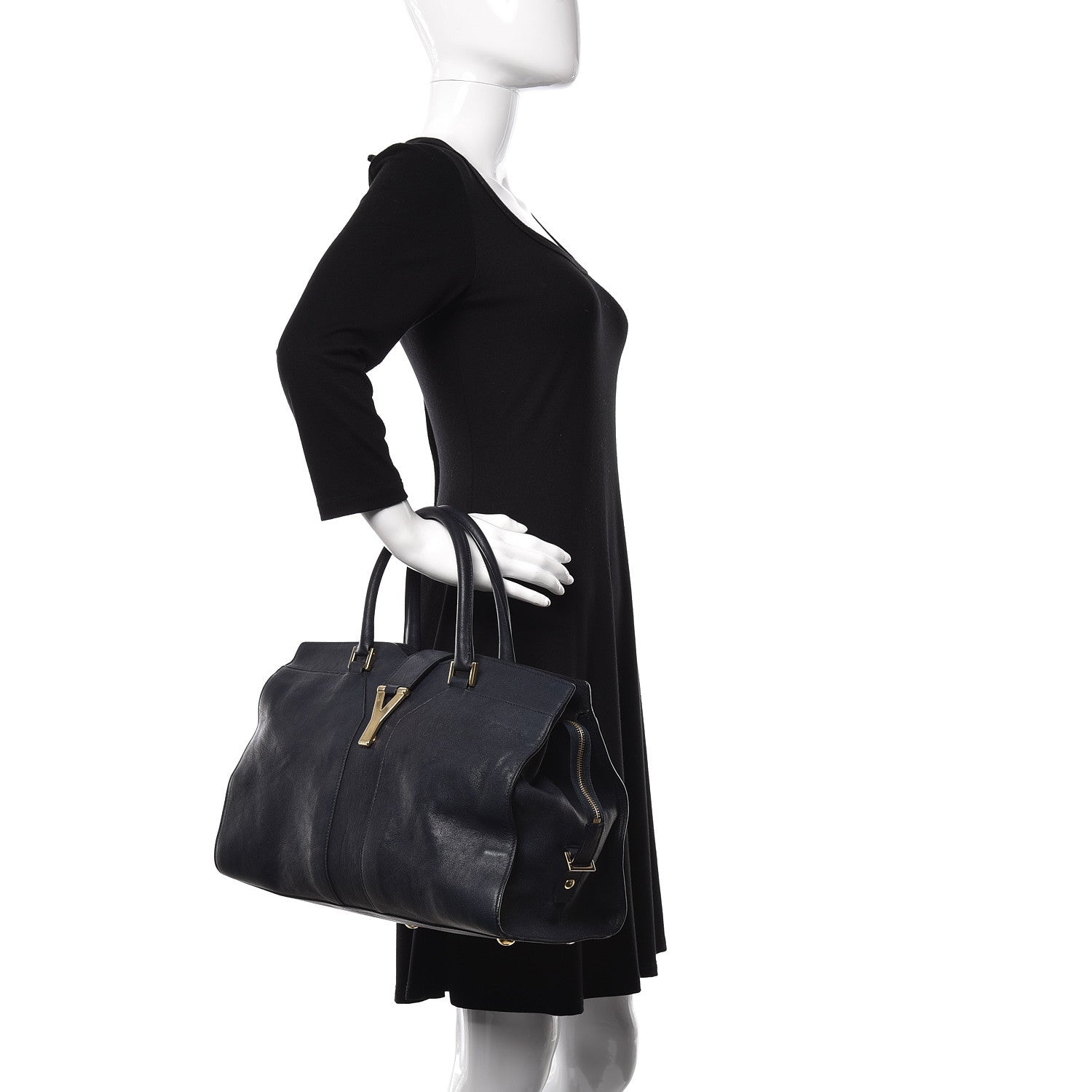 Saint Laurent Sheepskin Medium Cabas ChYc Navy 2 of 15