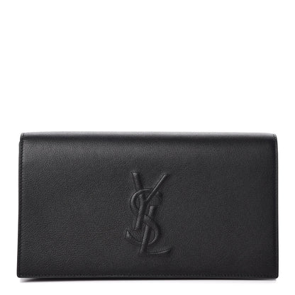 Saint Laurent Calfskin Monogram Large Belle De Jour Clutch Black 1 of 8