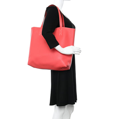 Hermes Taurillon Clemence Double Sens 45 Reversible Tote Rouge Casaque Rose Jaipur 2 of 19