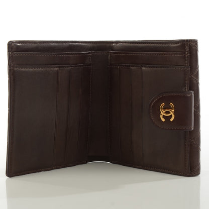 Chanel Lambskin Stitched Compact French Wallet Brown 5 of 8