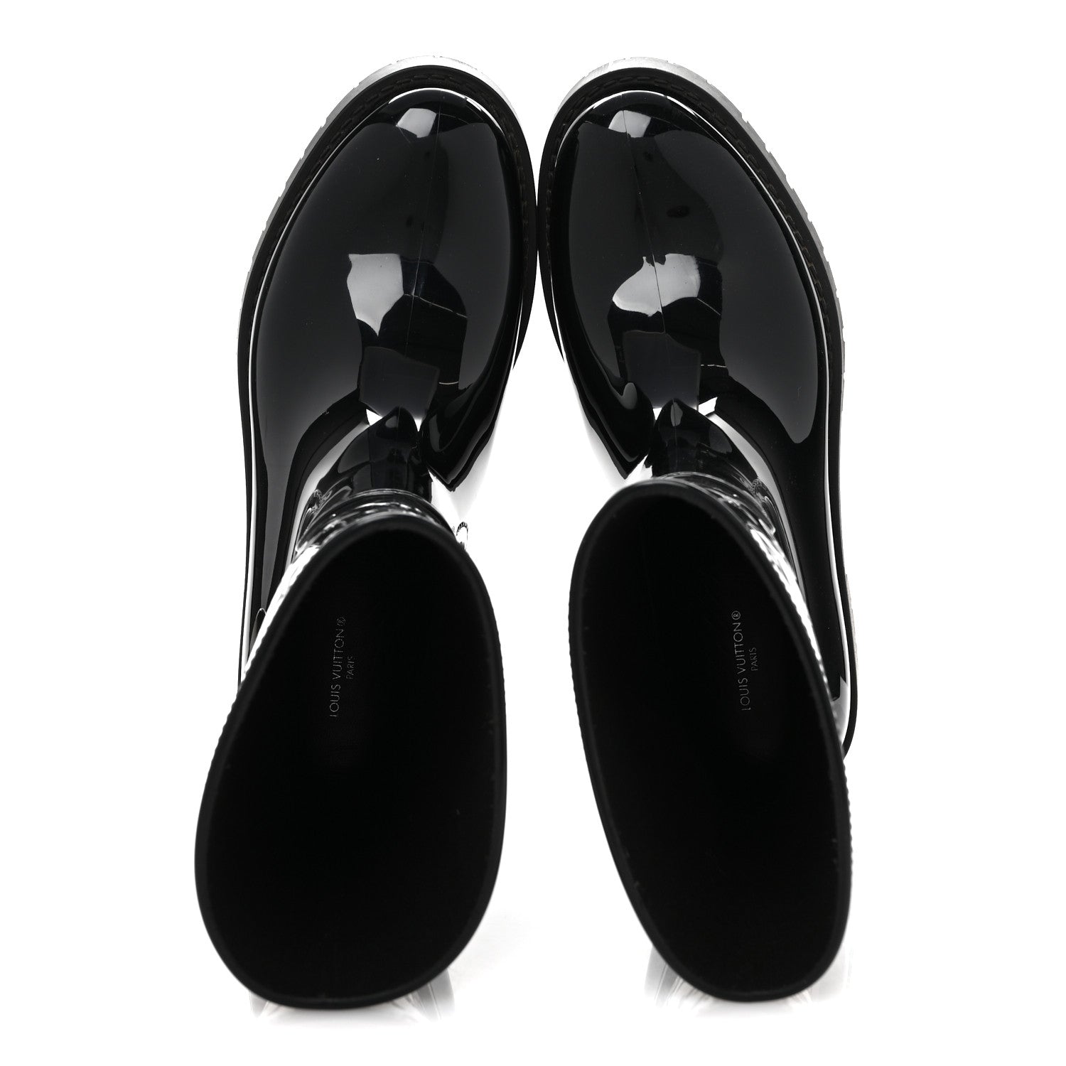 Louis Vuitton Rubber Embossed Monogram Splash Rain Short Boots 40 Black 2 of 9