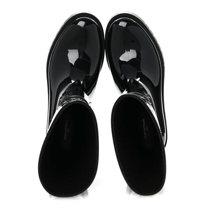 Louis Vuitton Rubber Embossed Monogram Splash Rain Short Boots 40 Black 2 of 9