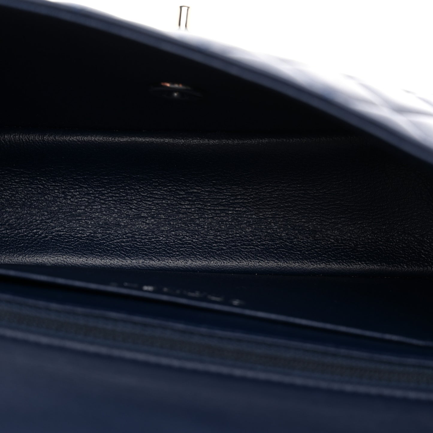 Lambskin Quilted Mini Rectangular Flap Dark Blue