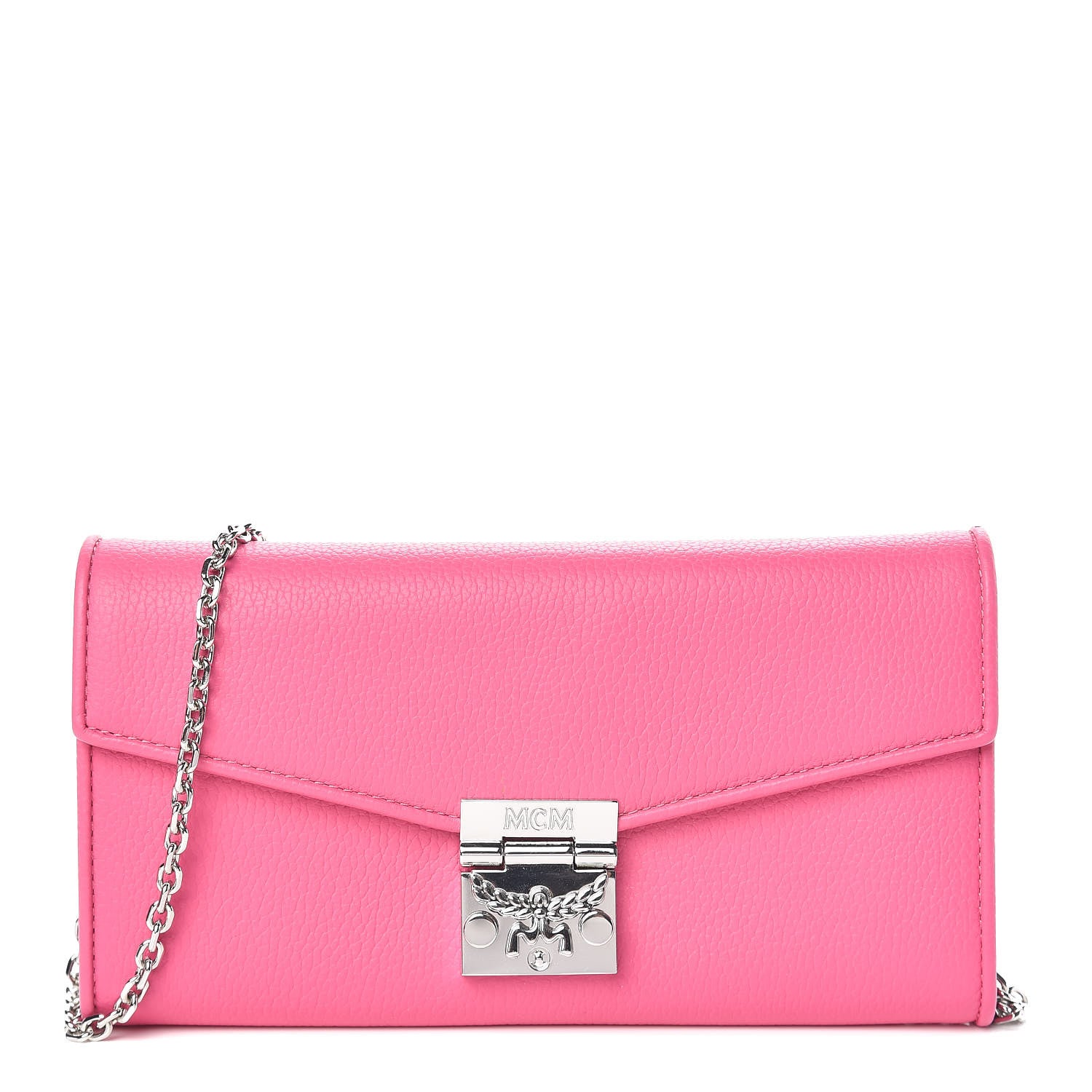 MCM Calfskin Large Patricia Wallet On Chain Pink 1 of 8
