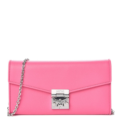 MCM Calfskin Large Patricia Wallet On Chain Pink 1 of 8