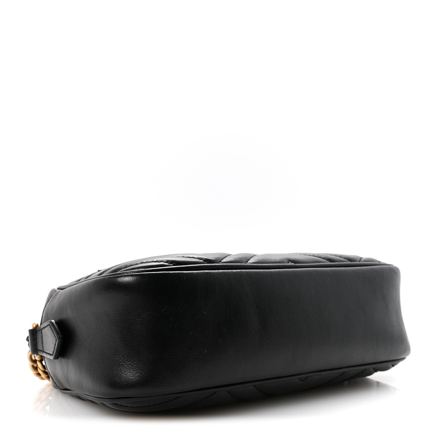 Gucci Calfskin Matelasse Small GG Marmont Chain Shoulder Bag Black 4 of 13