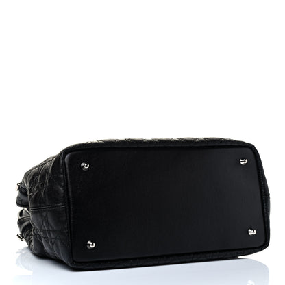 Christian Dior Coated Canvas Cannage Small Panarea Tote Black 3 of 4