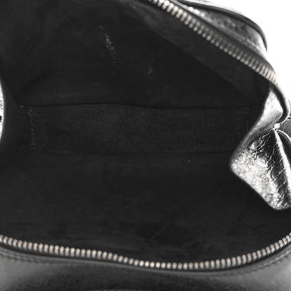 Valentino Garavani Craquele Nappa Rockstud Spike Double Zip Camera Crossbody Bag Black 5 of 13