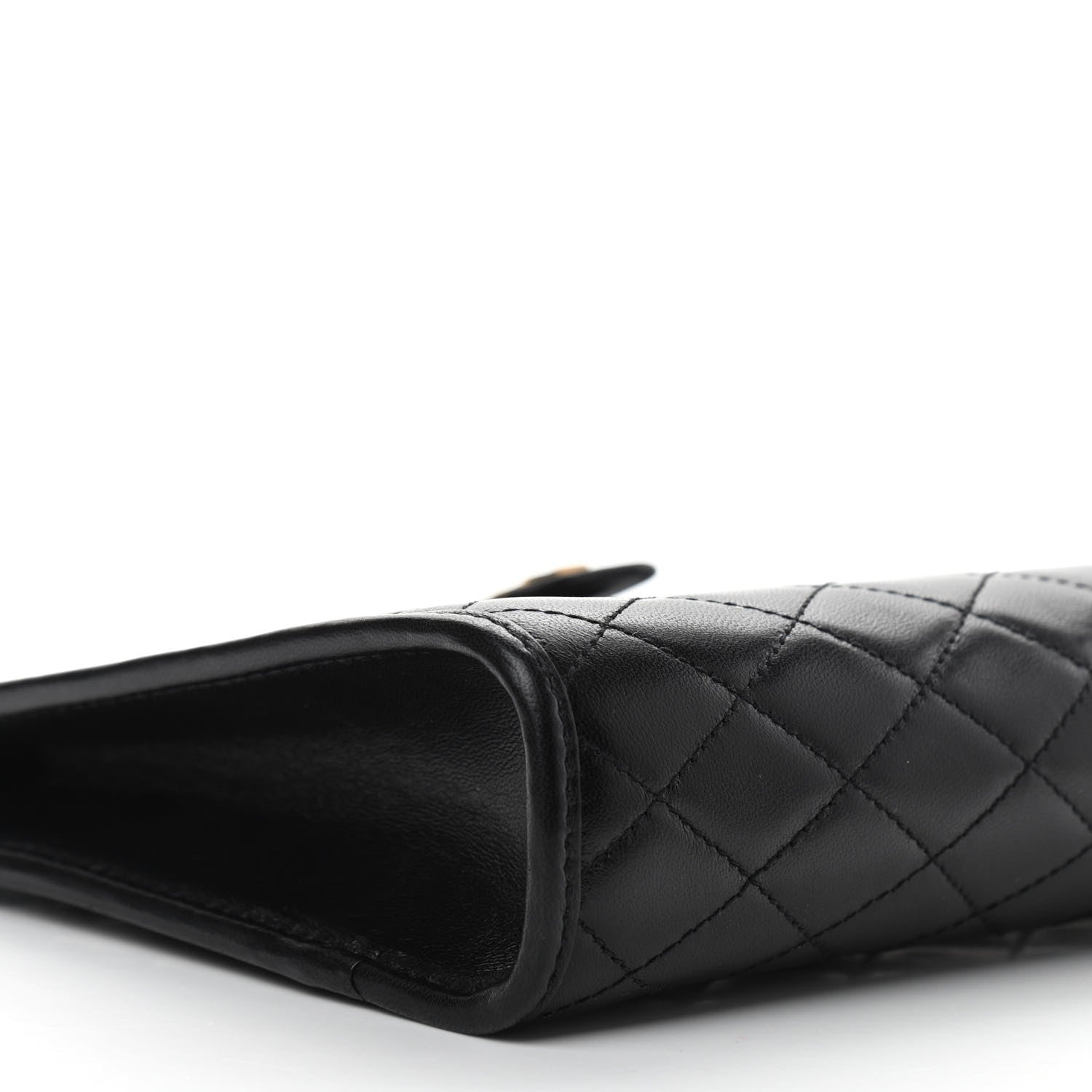 Saint Laurent Lambskin Quilted Monogram Baby Victoire Chain Clutch Bag Black 8 of 9