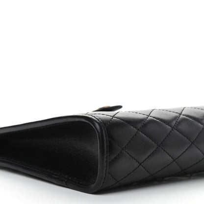 Saint Laurent Lambskin Quilted Monogram Baby Victoire Chain Clutch Bag Black 8 of 9