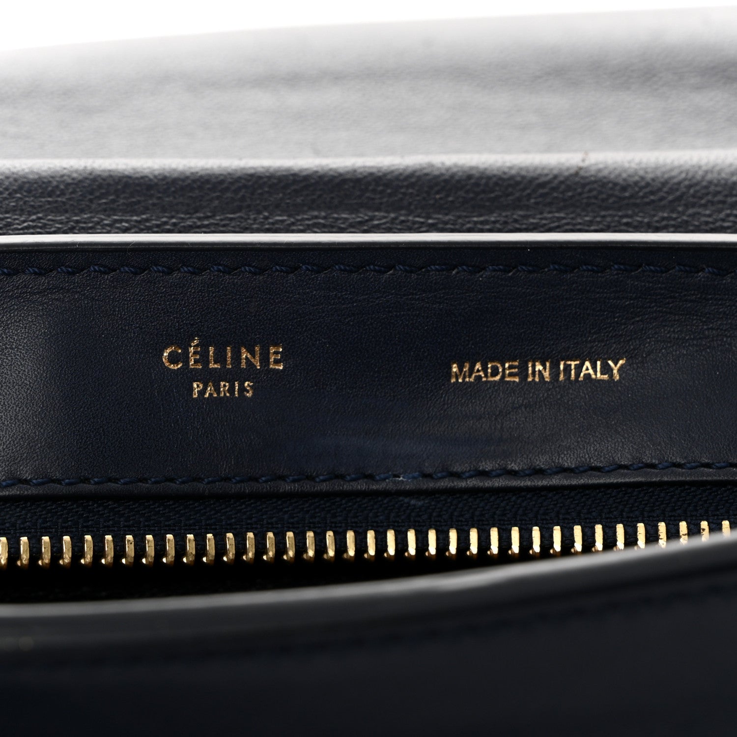 Celine Snakeskin Calfskin Medium Trapeze Natural Navy Blue 6 of 17