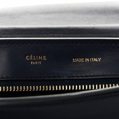 Celine Snakeskin Calfskin Medium Trapeze Natural Navy Blue 6 of 17