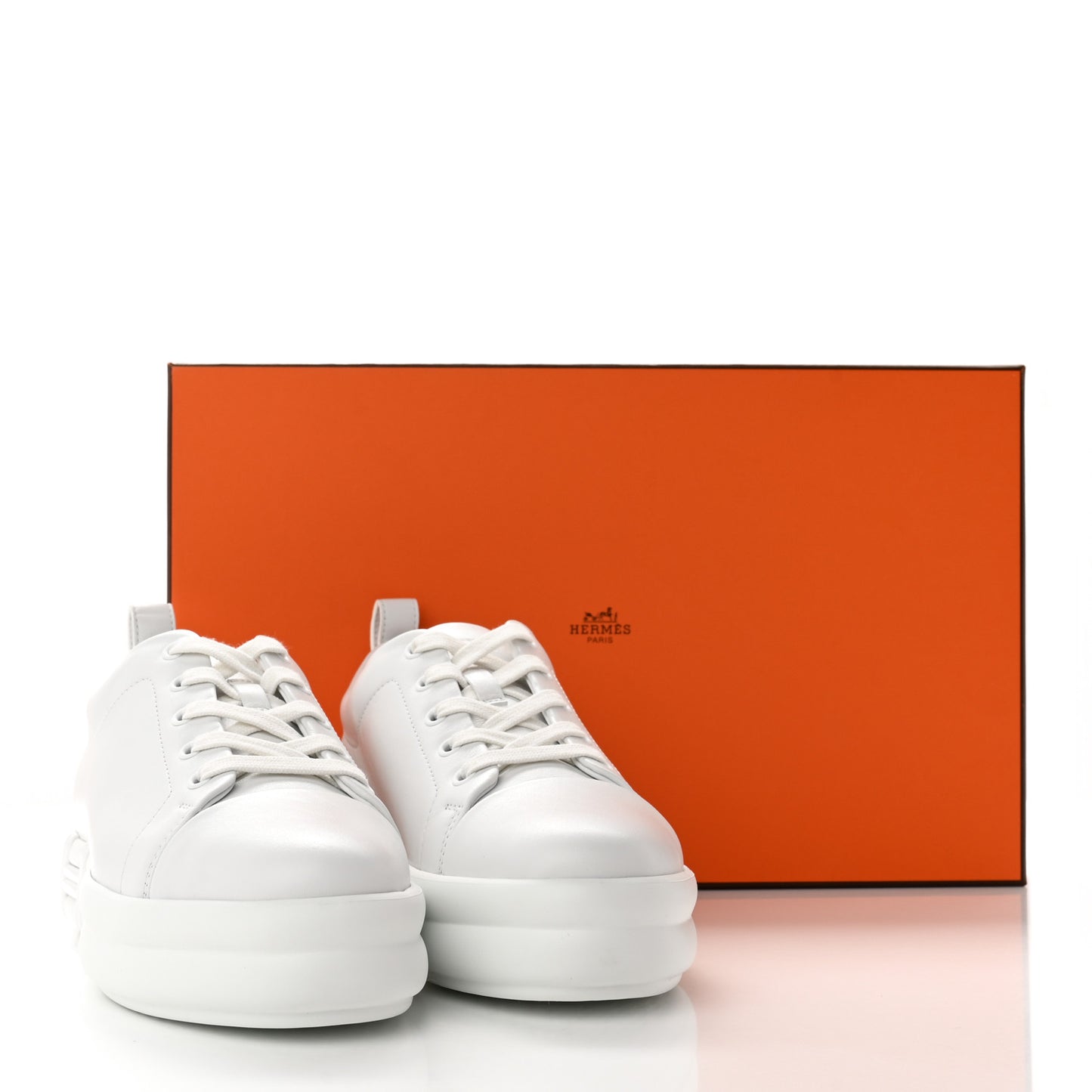 Calfskin Womens Happy Sneakers 37.5 White
