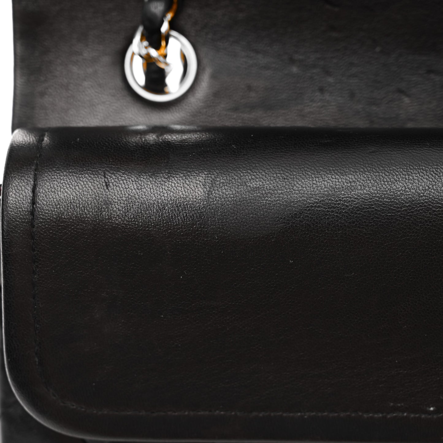 Lambskin Quilted Medium Double Flap Black