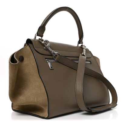 Celine Drummed Calfskin Suede Small Trapeze Souris 2 of 8