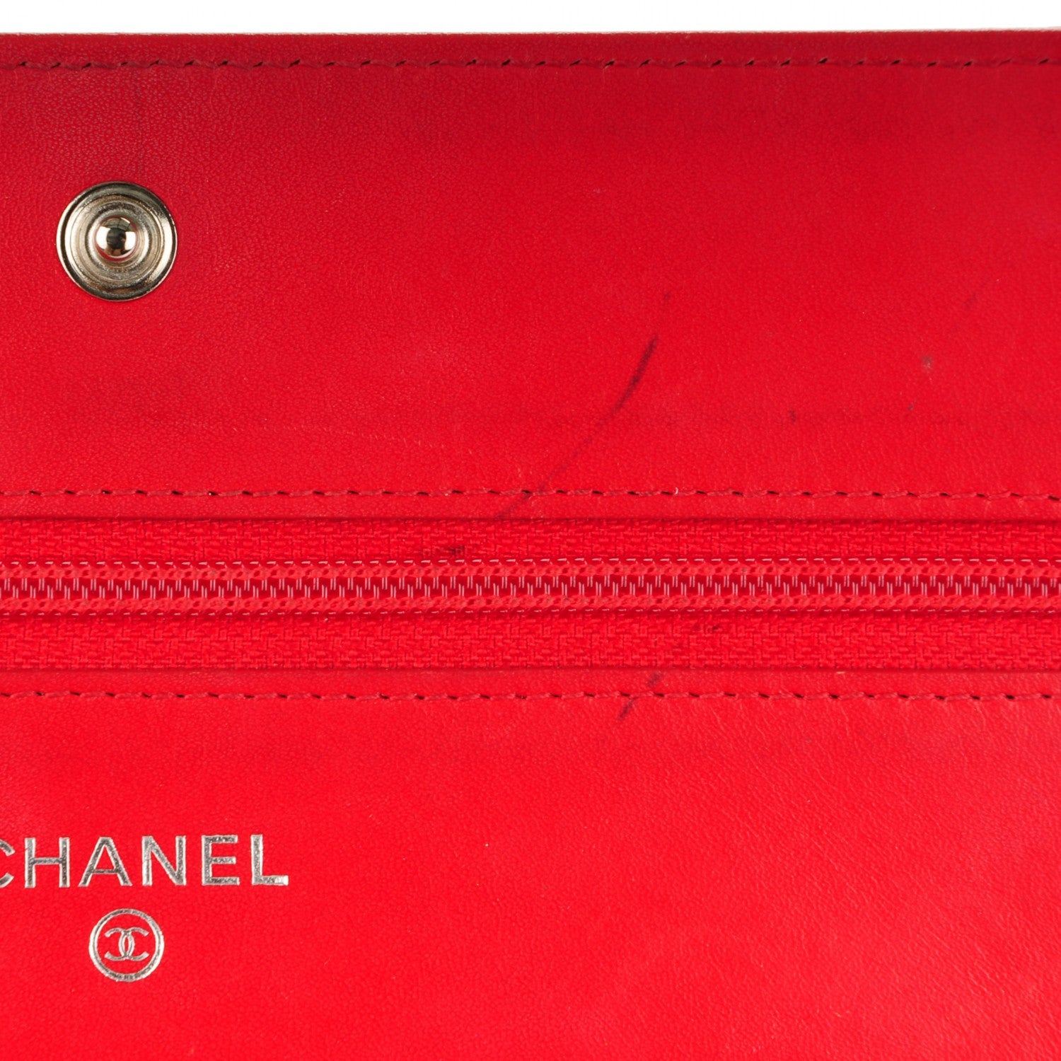 Chanel Caviar Timeless CC Wallet On Chain WOC Red 7 of 12