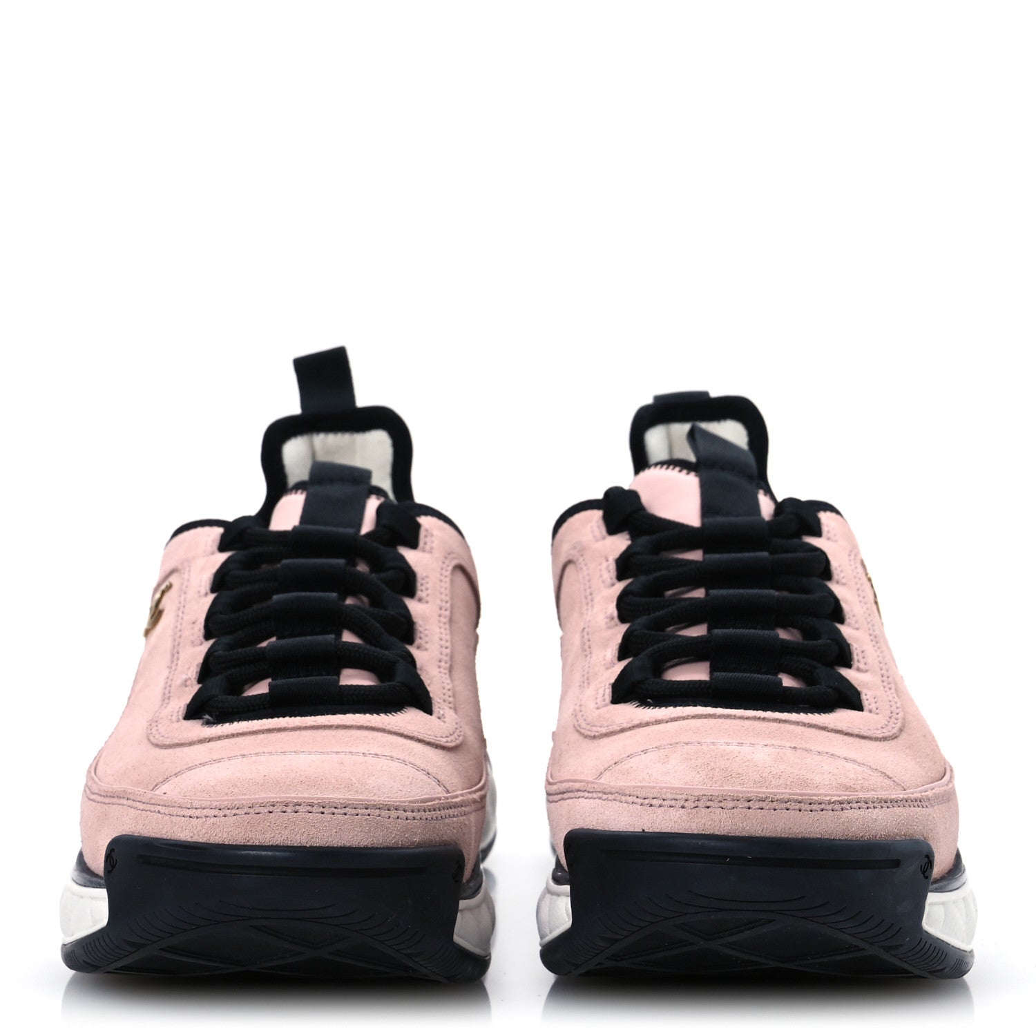 Chanel Suede Calfskin Nylon Grosgrain CC Sneakers 40 Light Pink 3 of 13