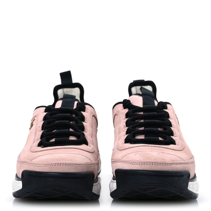 Chanel Suede Calfskin Nylon Grosgrain CC Sneakers 40 Light Pink 3 of 13