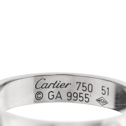 Cartier 18K White Gold 3.5mm LOVE Wedding Band Ring 51 5.75 4 of 4