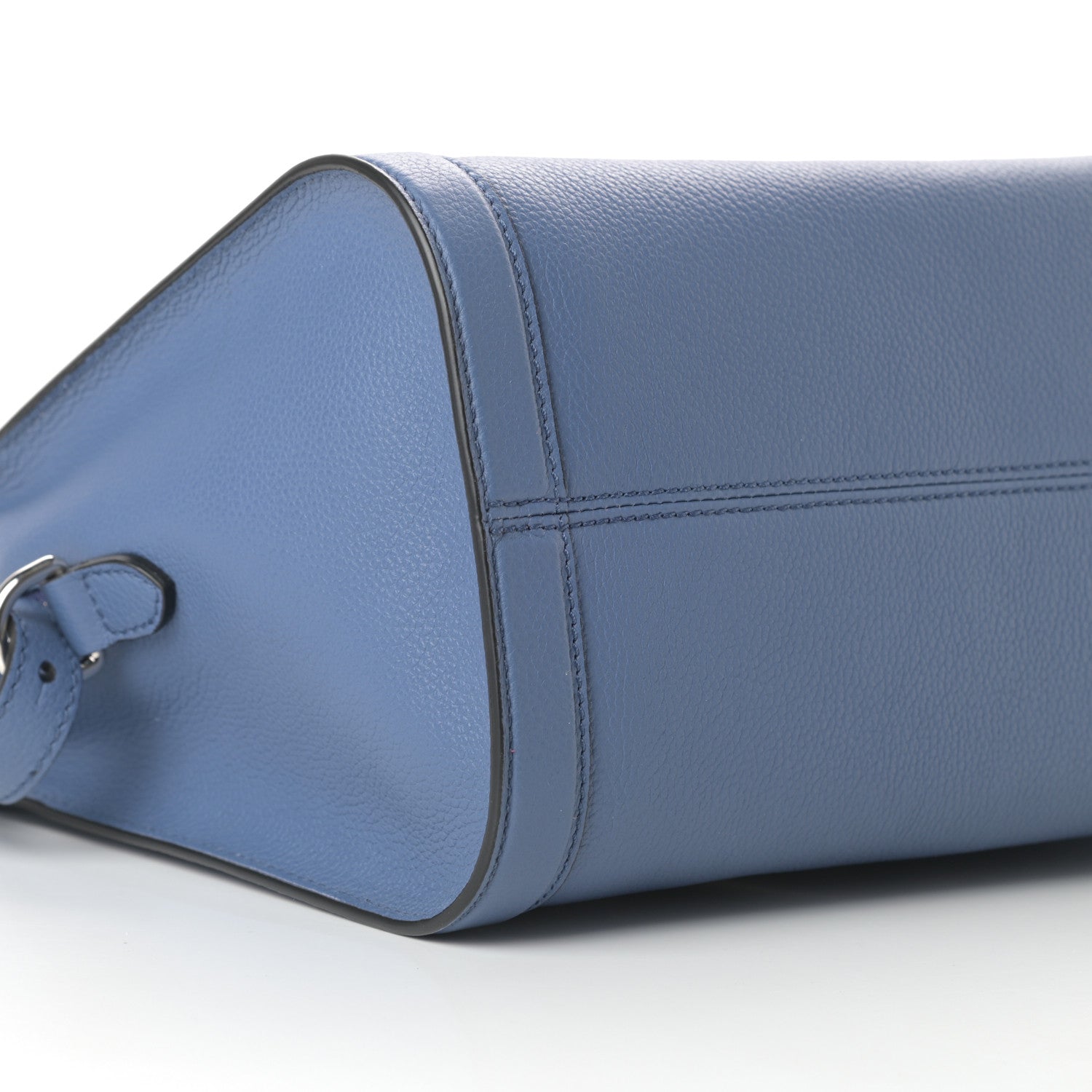 Alexander McQueen Pebbled Calfskin Small Skull Padlock Zip Around Tote Blue 9 of 10