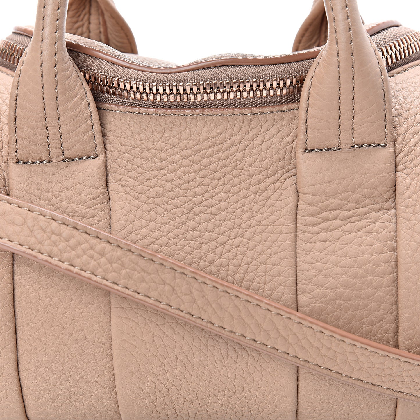 Pebbled Lambskin Mini Rockie Truffle Rose Gold Hardware