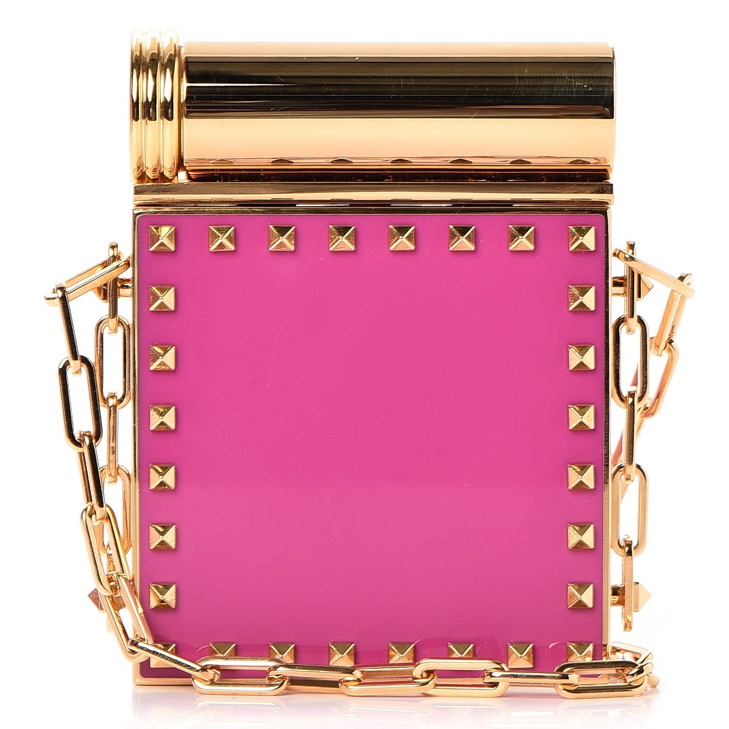 Rockstud Lipstick Holder Minaudiere Fuchsia