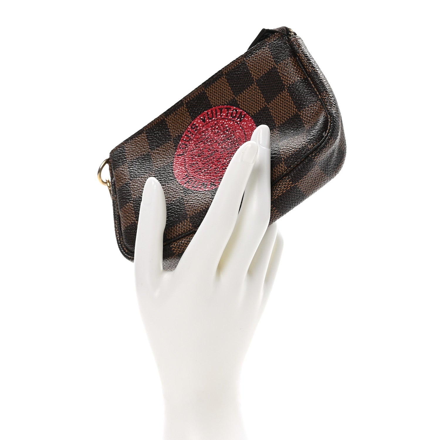 Louis Vuitton Damier Ebene Complice Trunks and Bags Mini Pochette Accessories Red 2 of 8
