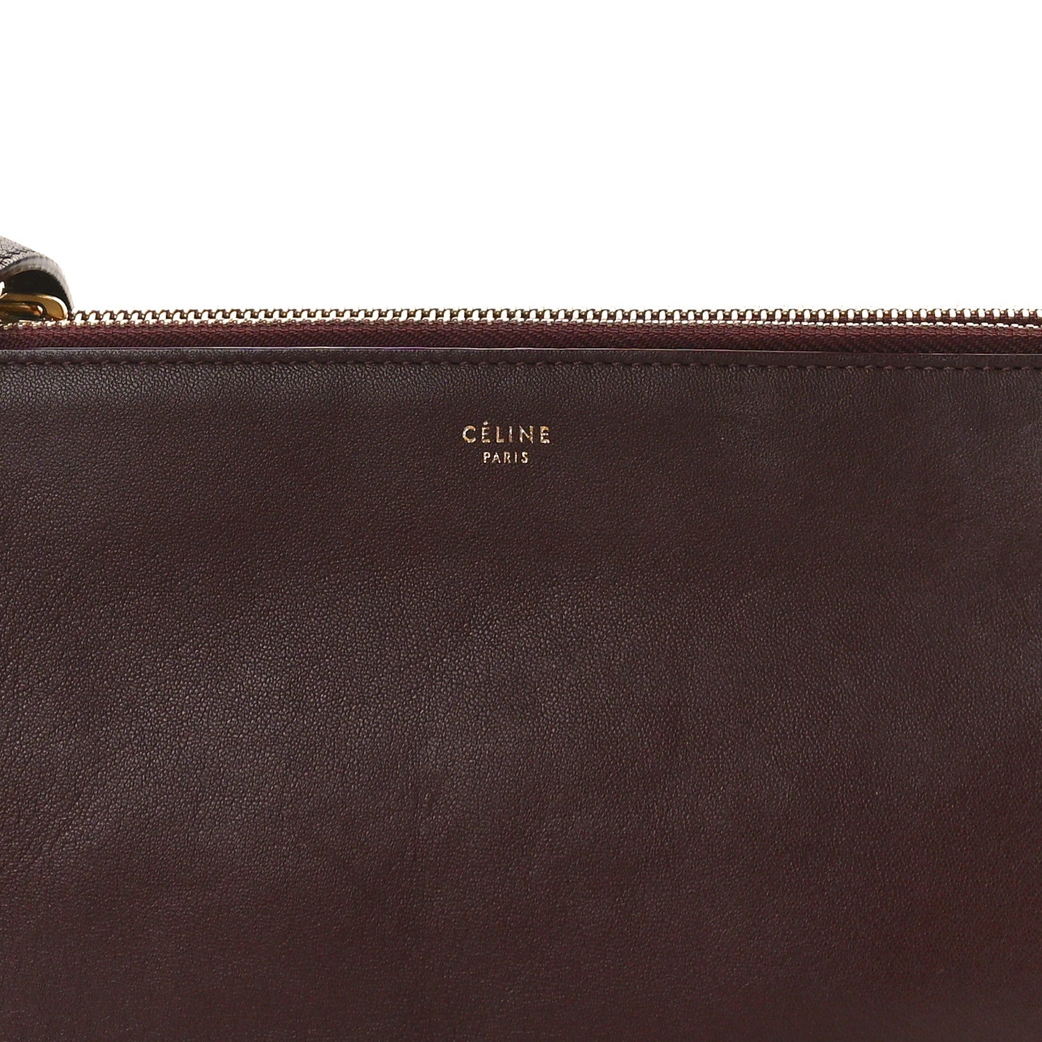 Celine Lambskin Large Trio Crossbody Bag Burgundy 9 of 11
