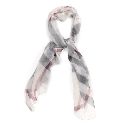 Burberry Wool Silk Gauze Giant Check Scarf Stone 1 of 4