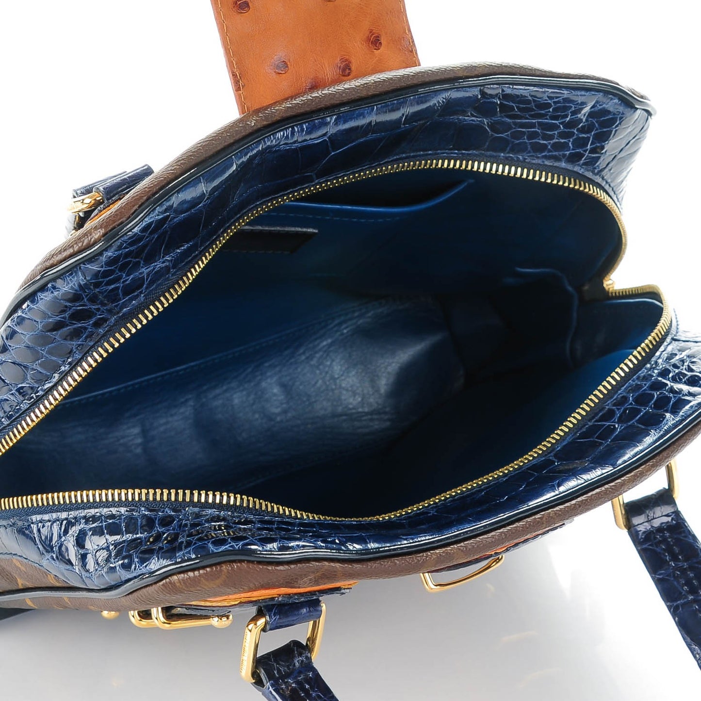 Crocodile Ostrich Ayers Monogram Mirage Delft Navy