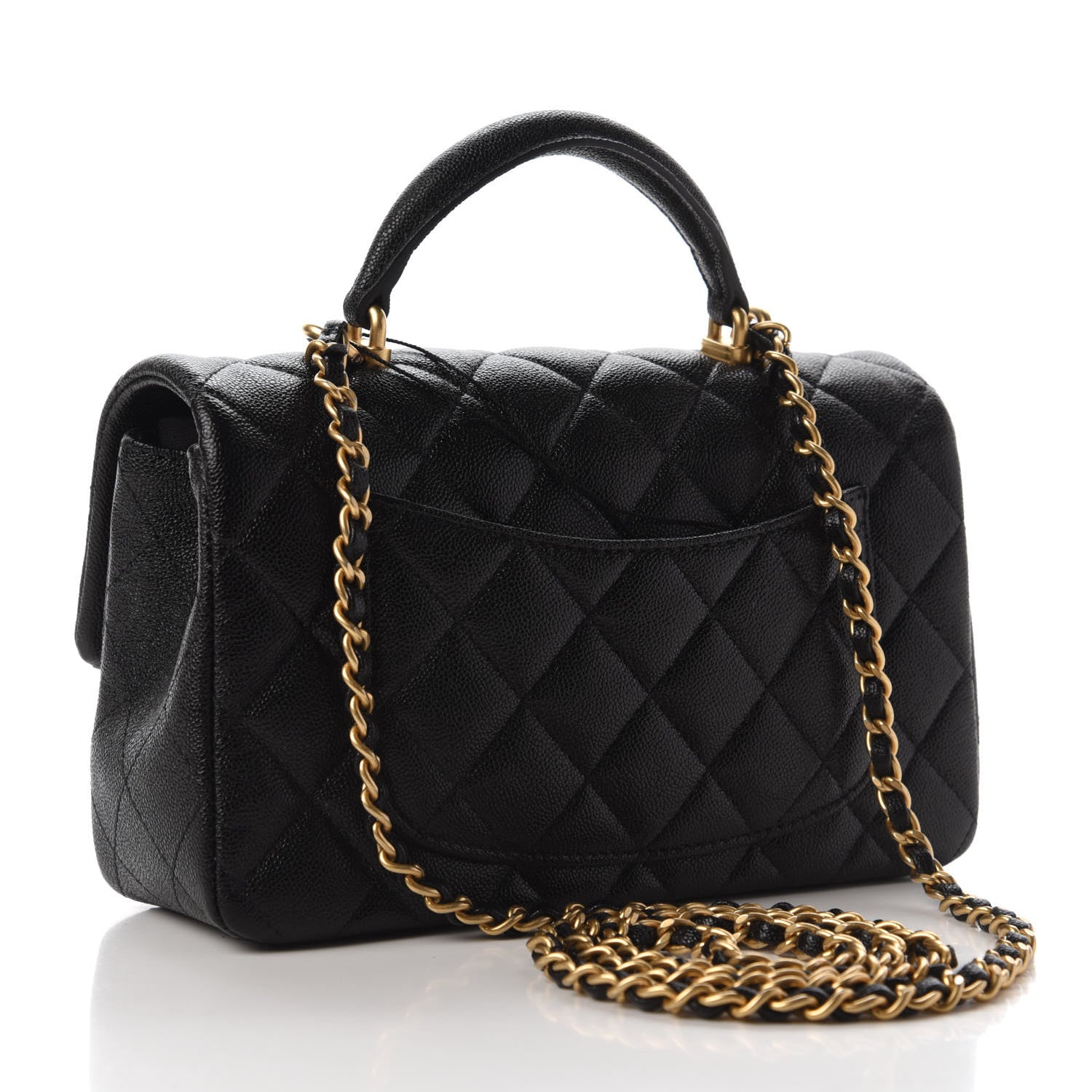 Chanel Caviar Quilted Mini Top Handle Rectangular Flap Black 3 of 10